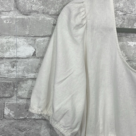 Isabel Maternity Linen Puff Sleeve Dress - Picture 3 of 10